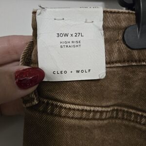 Cleo + Wolf Women's High Rise Straight Jeans - Brown